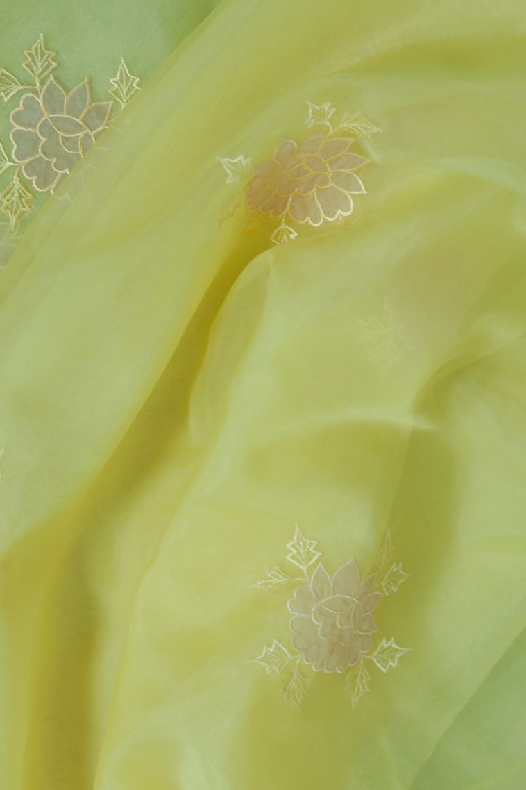 Modern Soft & Flowing Saree in Golden Yellow view 4