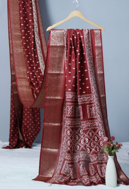 Classic Dola Silk Saree in Maroon-red