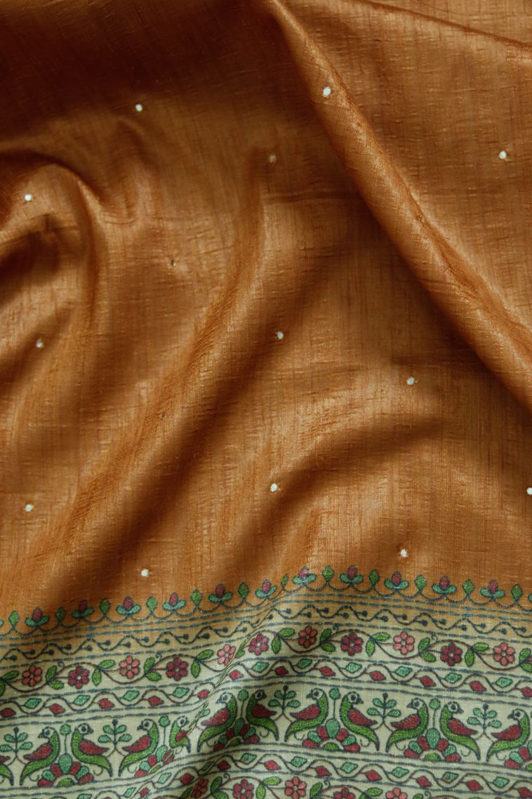 Elegant Stiff & Rich Finish Saree with Floral Motifs Border view 4