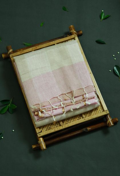 Traditional Stripes Pure Linen Saree