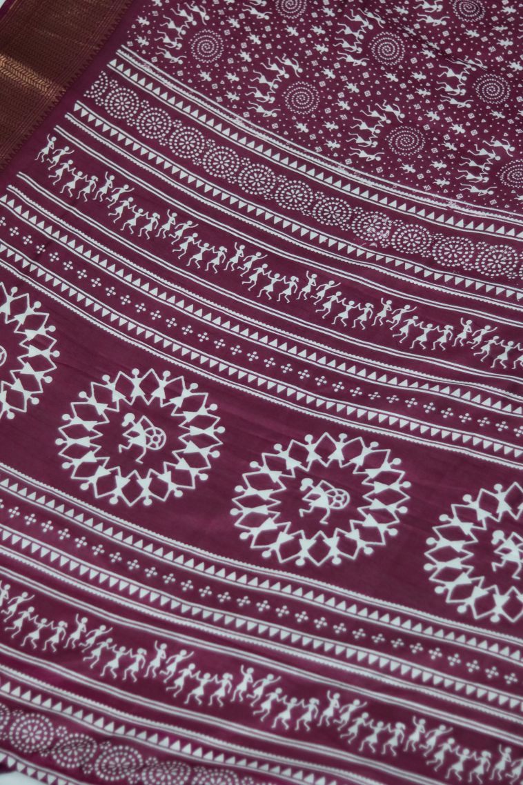 Elegant Wear Maroon-pink Dola Silk Saree - Comfortable and Stylish for all occasions view 2