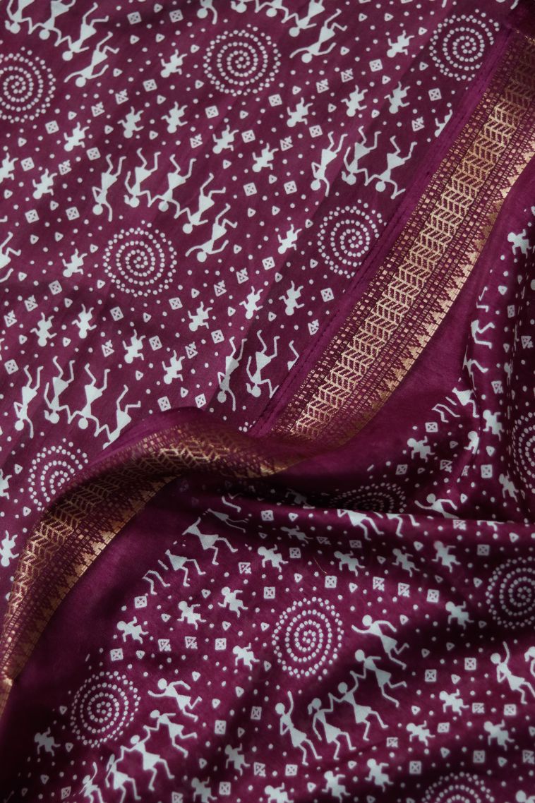 Elegant Wear Maroon-pink Dola Silk Saree - Comfortable and Stylish for all occasions view 4
