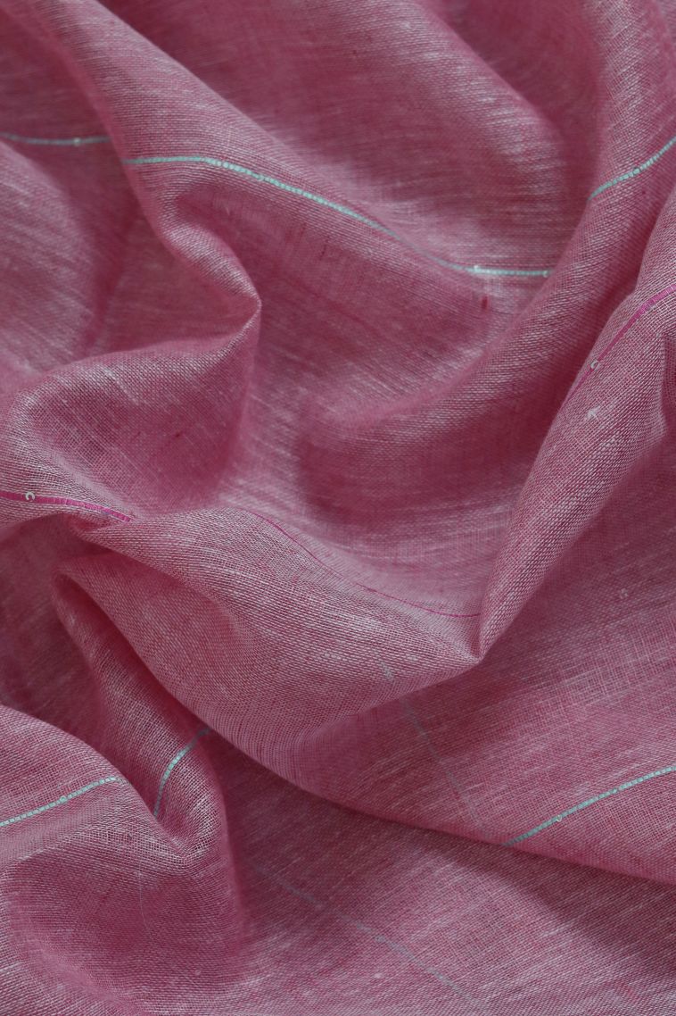 Graceful Pink Linen Saree view 3