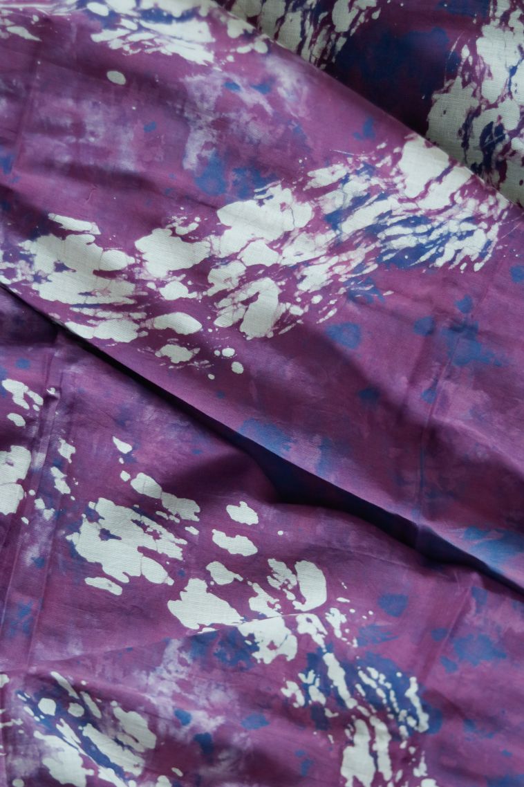 Classic Handwoven Soft & Flowing Saree in Ink-dyed Purple view 4