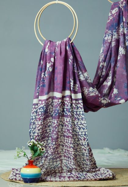 Classic Handwoven Soft & Flowing Saree in Ink-dyed Purple