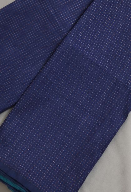 Elegant Semi-silk Saree in Navy Blue with Dotted Border - Perfect for Festive