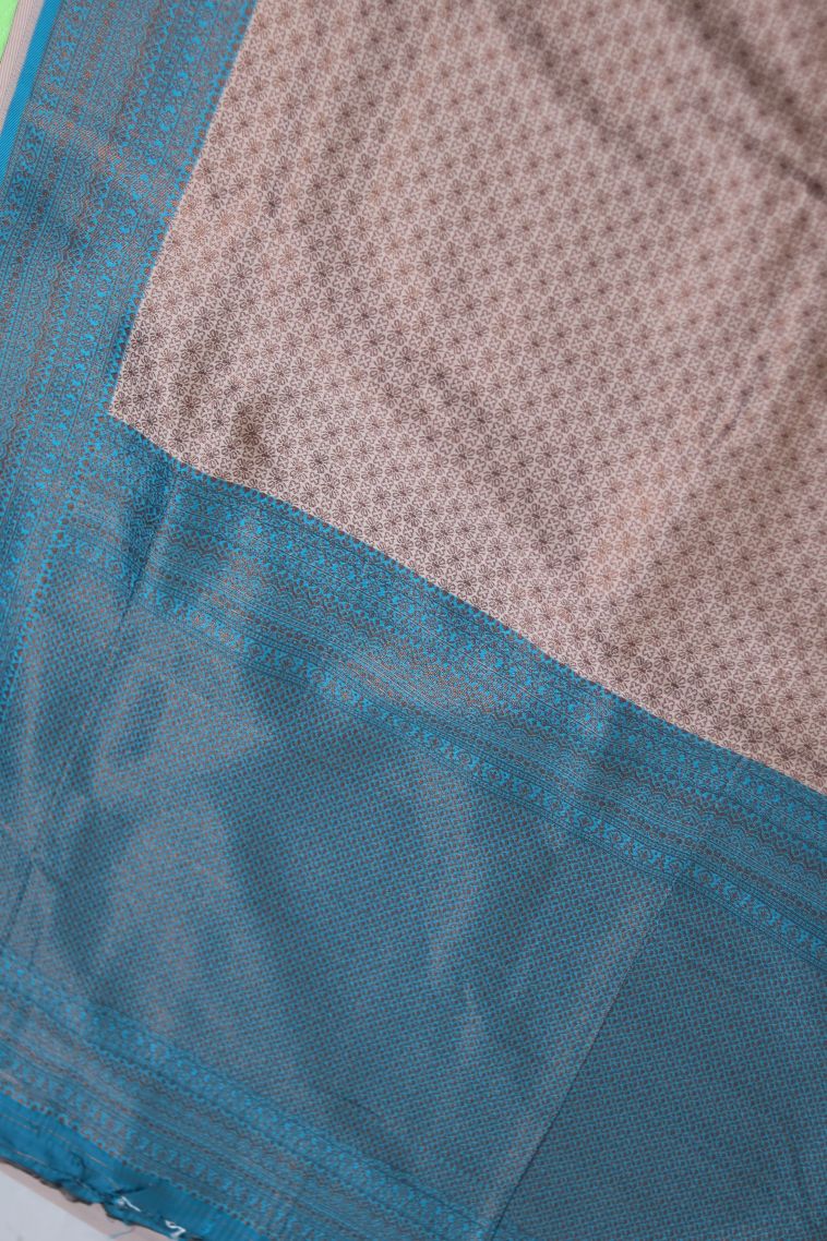 Festive Wear Semi-silk Saree with Elegant Jacquard Finish in Copper on Blue Shade view 2