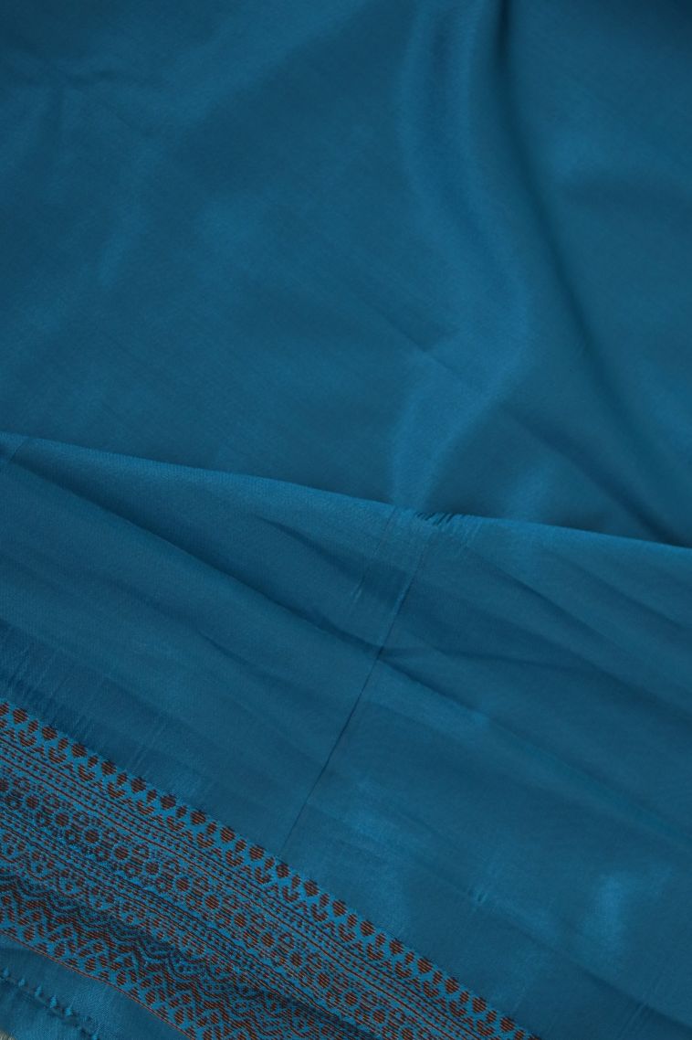 Festive Wear Semi-silk Saree with Elegant Jacquard Finish in Copper on Blue Shade view 3