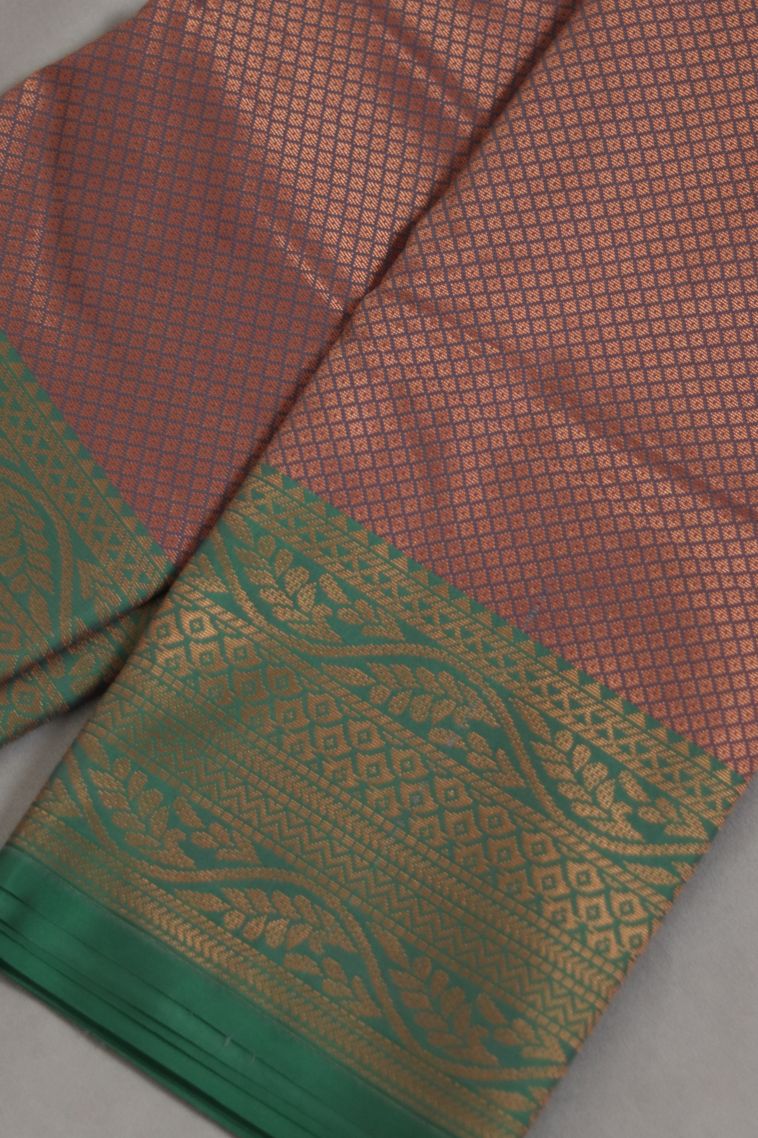 Elegant Semi-silk Saree in muted Pink with Grand Zari Border - Perfect for Festive view 1