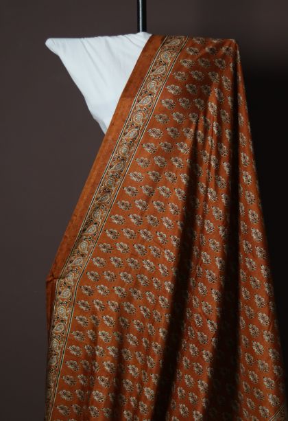 Everyday Wear Saffron Modal Silk Saree - Comfortable and Stylish