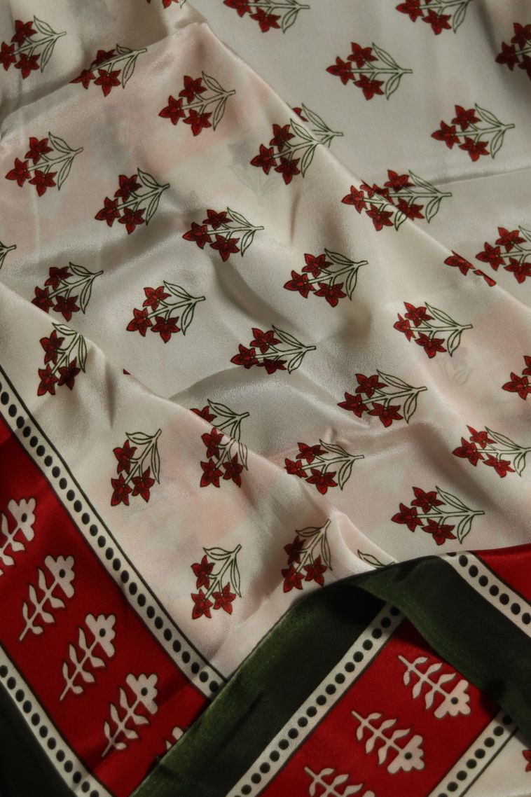 Designer Modal Silk Saree in White with Elegant Abstract Motif Border view 4