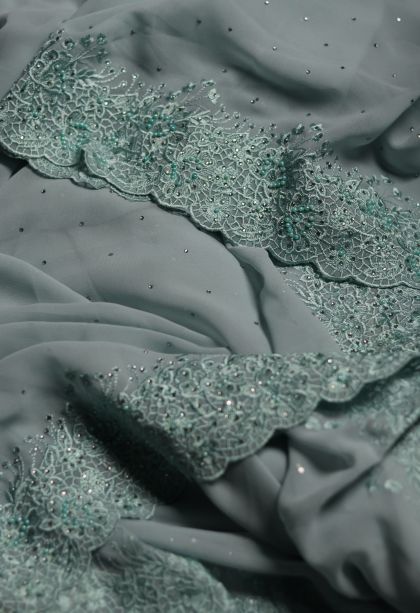 Classic Fancy Saree in Seafoam Green