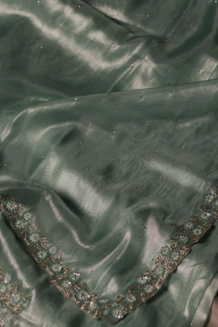 Graceful Teal Fancy Saree view 2