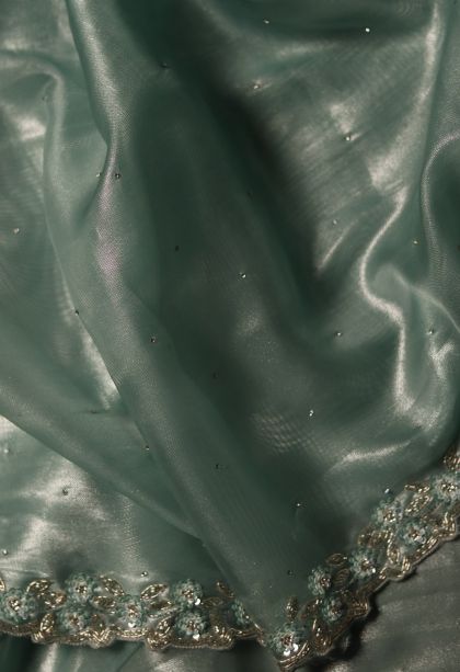 Graceful Teal Fancy Saree
