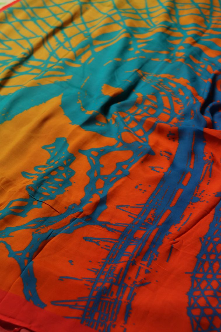 Elegant Multi-colour Modal Modal Silk Saree with Subtle Abstract Motif Detailing view 2