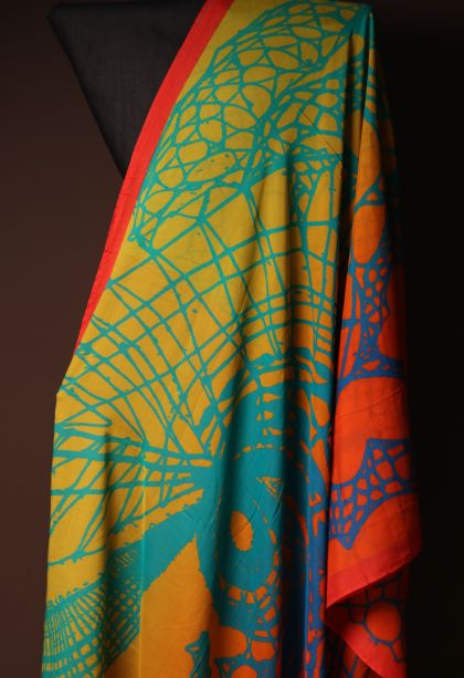 Elegant Multi-colour Modal Modal Silk Saree with Subtle Abstract Motif Detailing