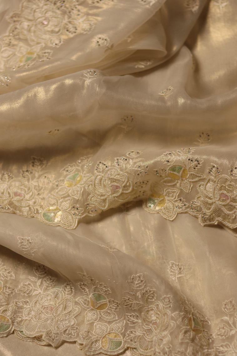 Fancy Saree in Mustard Yellow Shade view 1