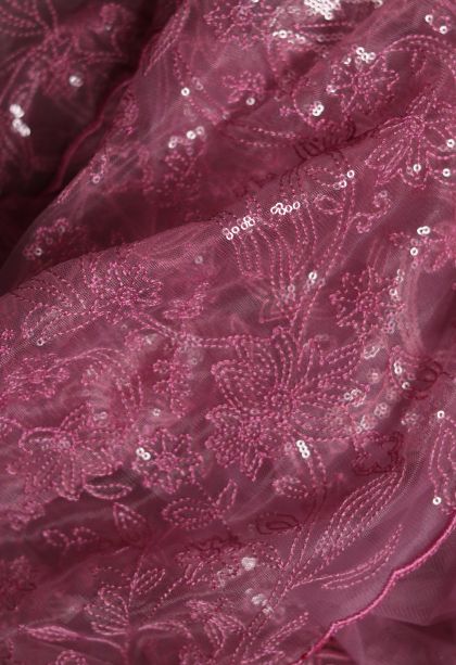 Modern Fancy Saree in Bright Pink with Designer Floral Border