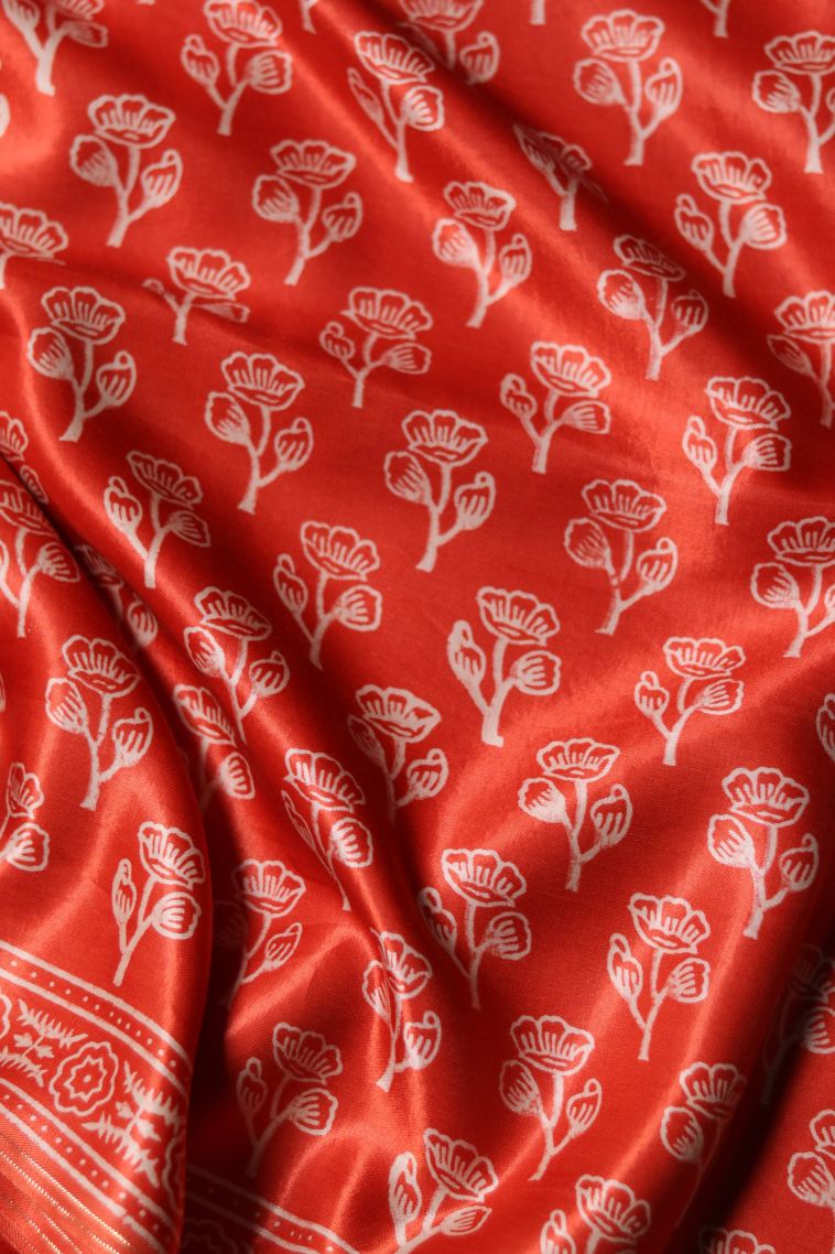 Graceful Red Modal Silk Saree view 4