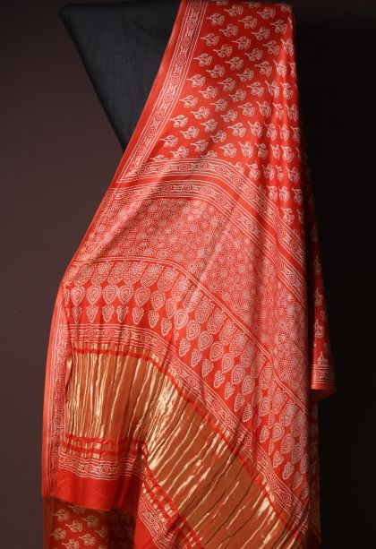 Graceful Red Modal Silk Saree