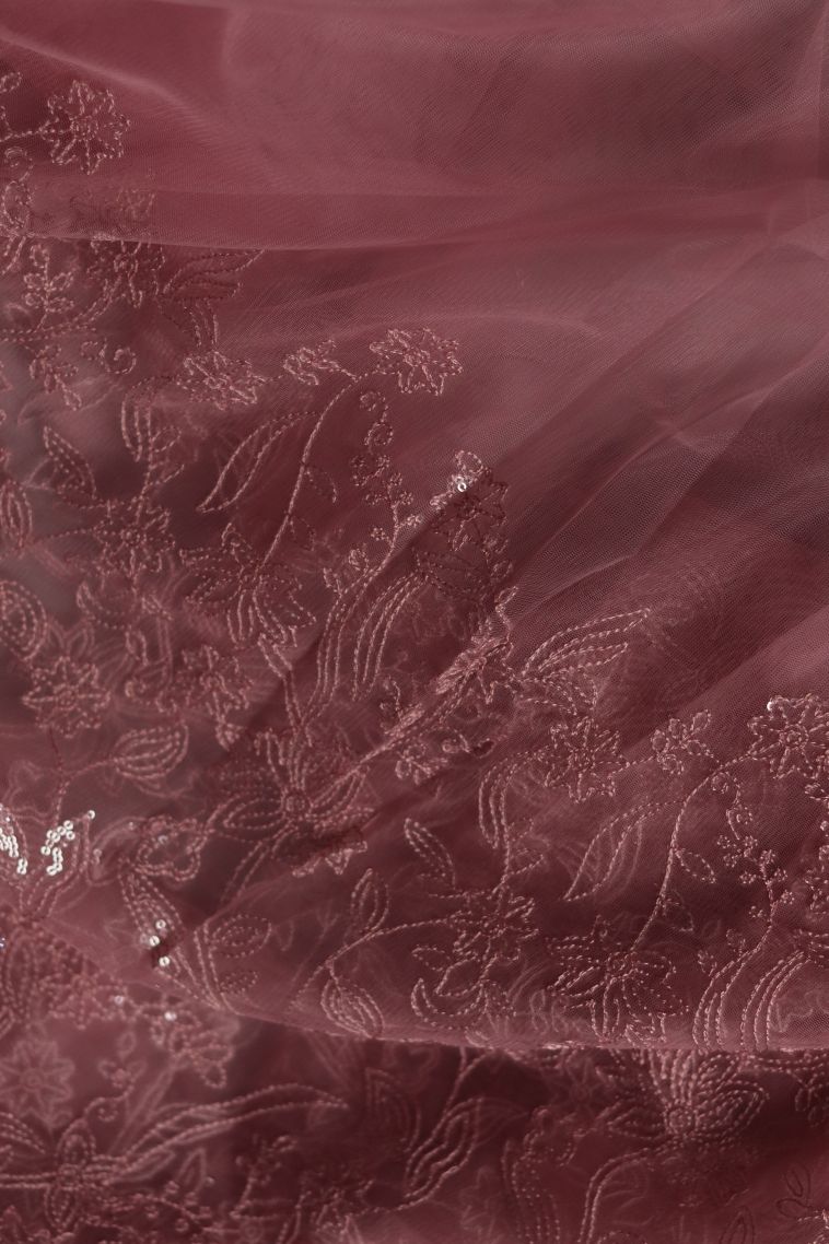 Classic Fancy Saree in Dusty Rose view 4