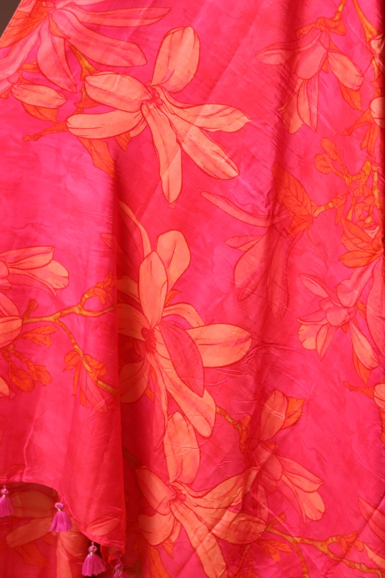Traditional Floral Modal Silk Saree - Ideal for Festive view 2