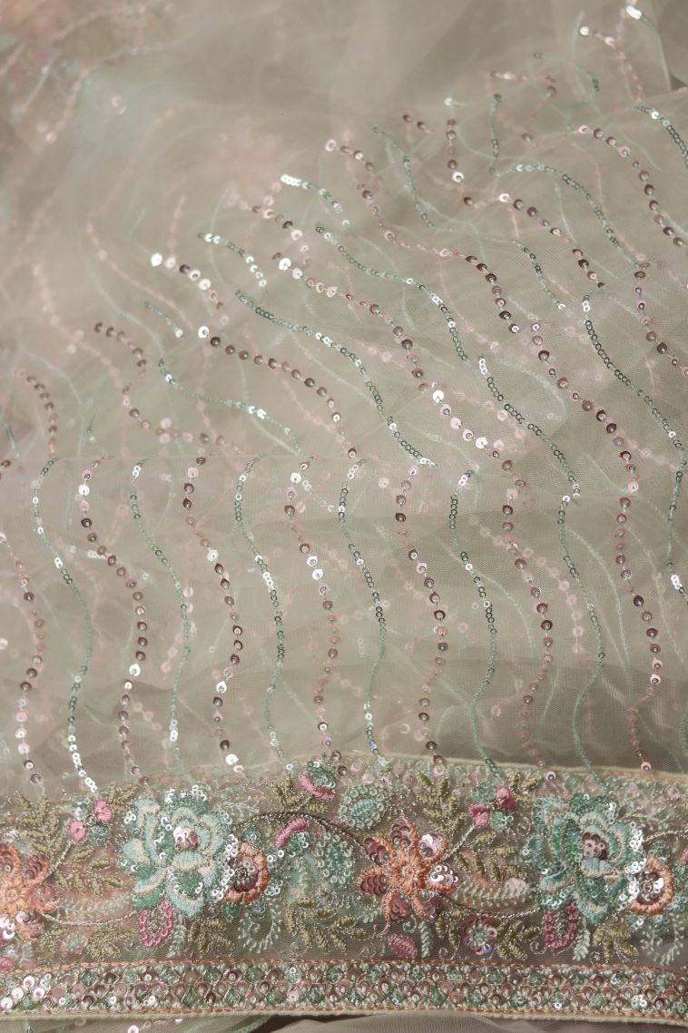 Modern Fancy Saree in Pastel Yellow with Designer Abstract Motif Border view 4