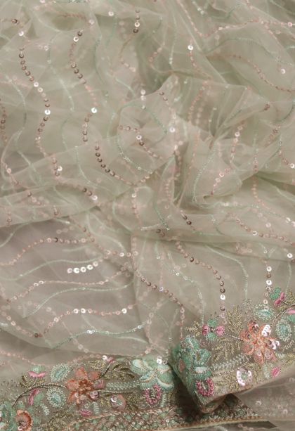 Modern Fancy Saree in Pastel Yellow with Designer Abstract Motif Border
