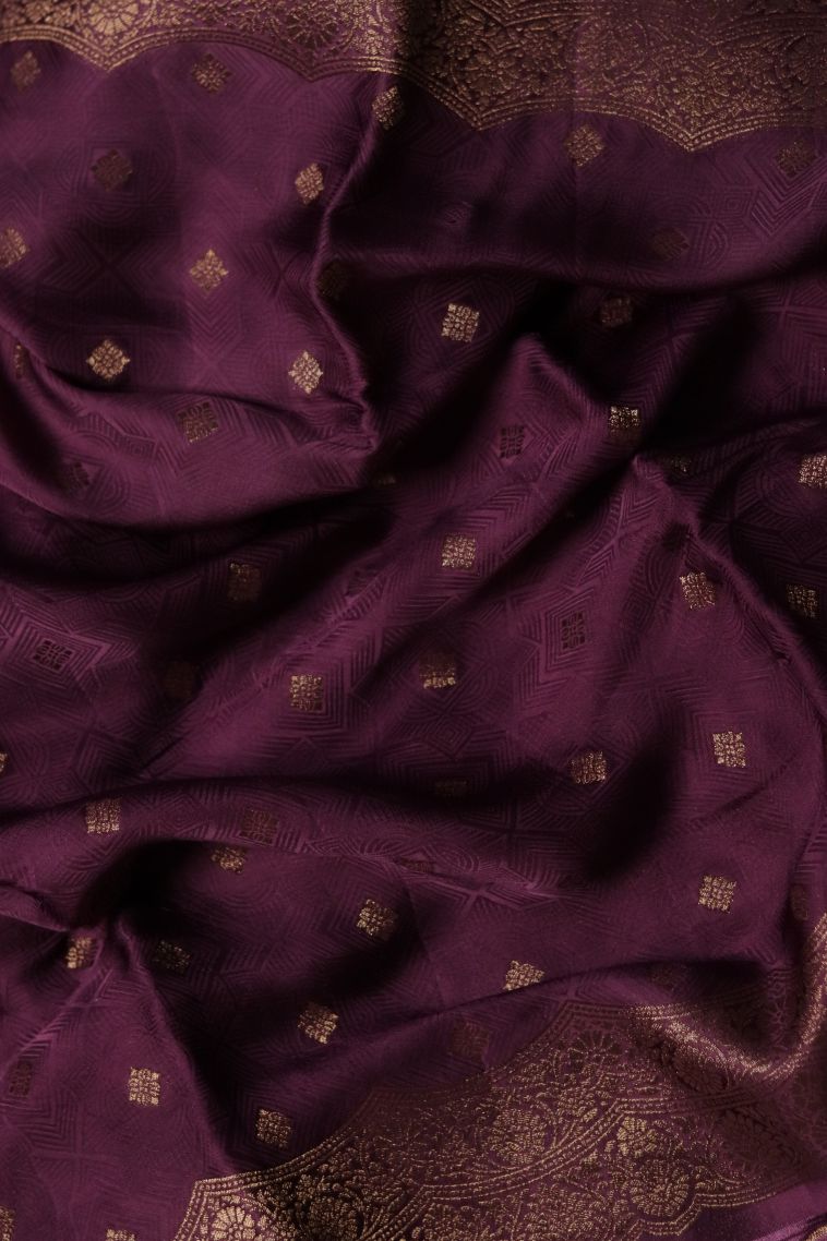Graceful Deep Purple Banarasi Saree view 3