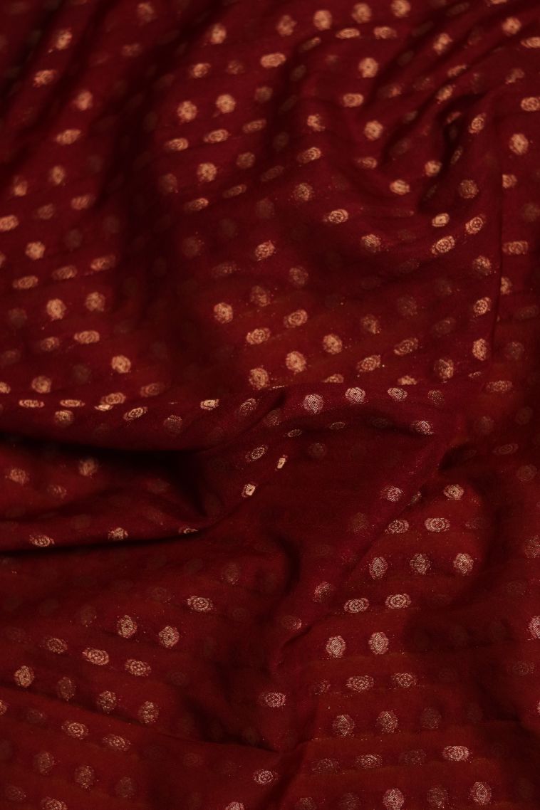 Modern Banarasi Saree in Golden Orange with Designer Abstract Motif Border view 3