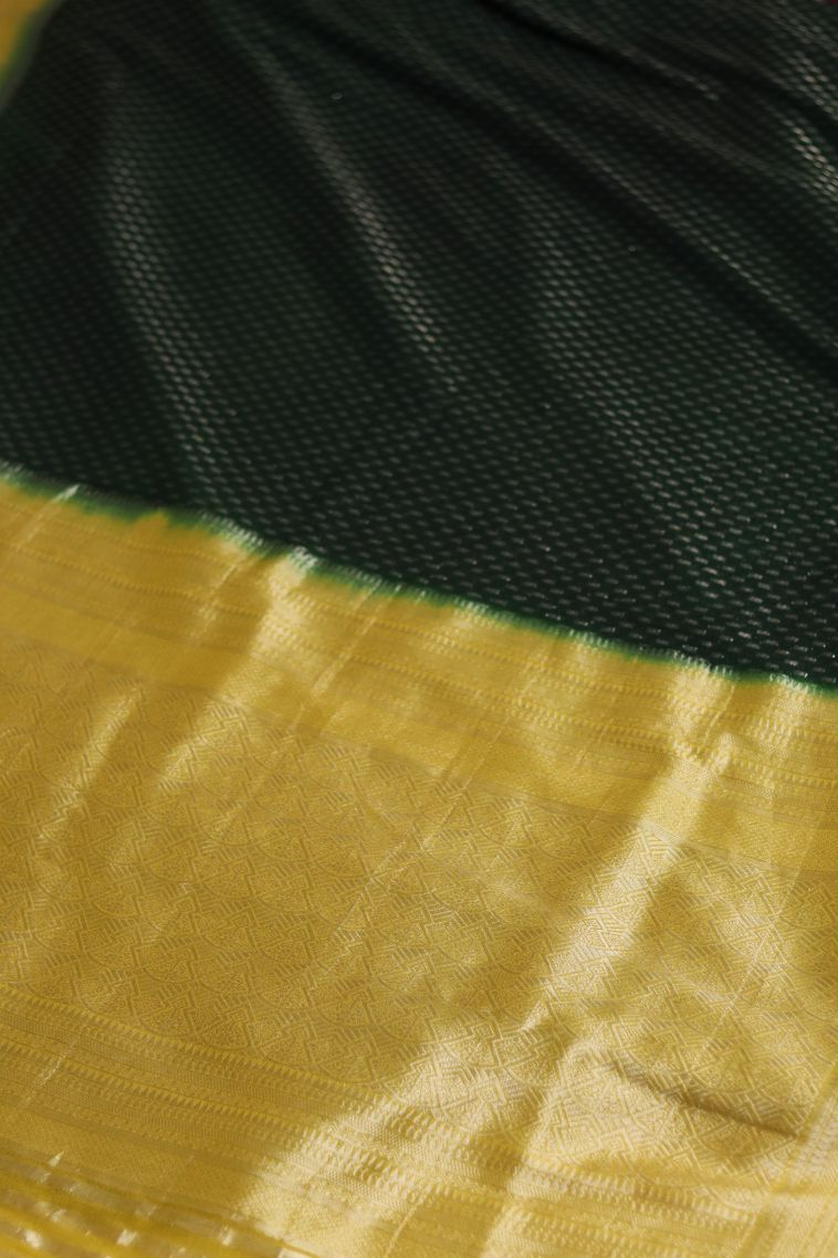 Everyday Wear Dark Green Banarasi Saree - Comfortable and Stylish view 2