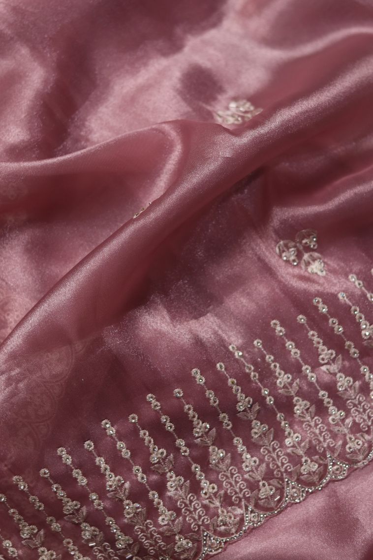 Party Wear Fancy Saree in Pink with Woven Accents view 1
