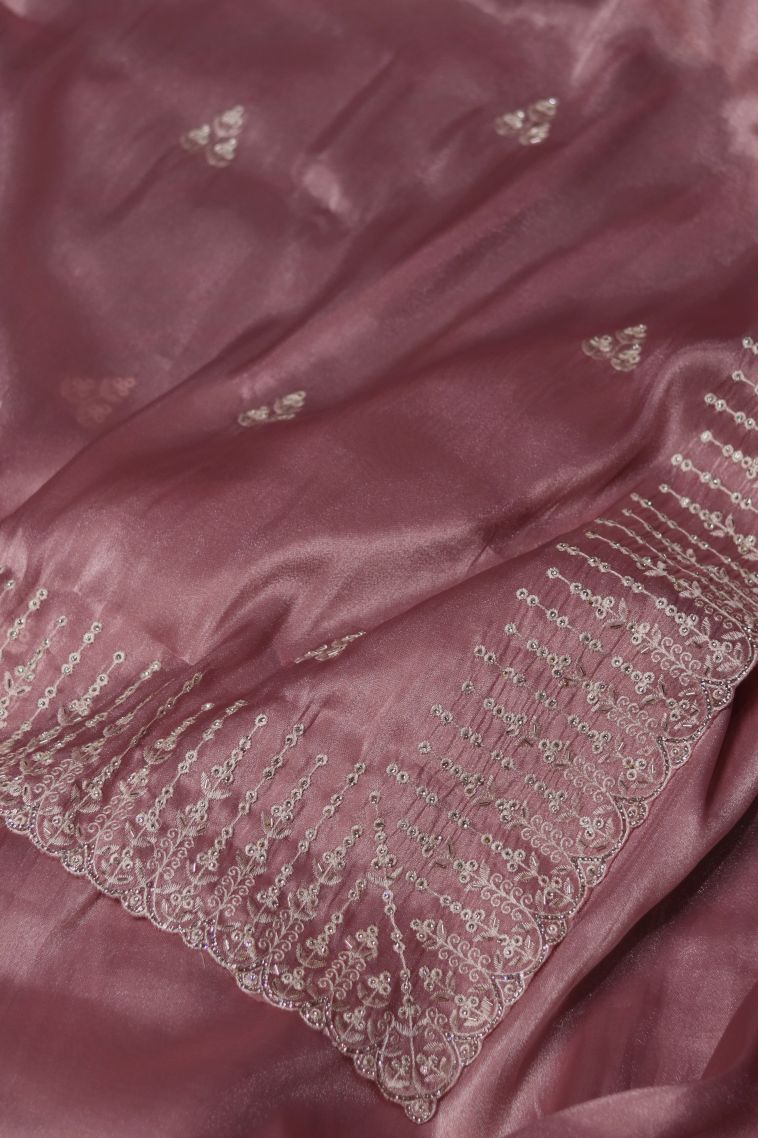 Party Wear Fancy Saree in Pink with Woven Accents view 2
