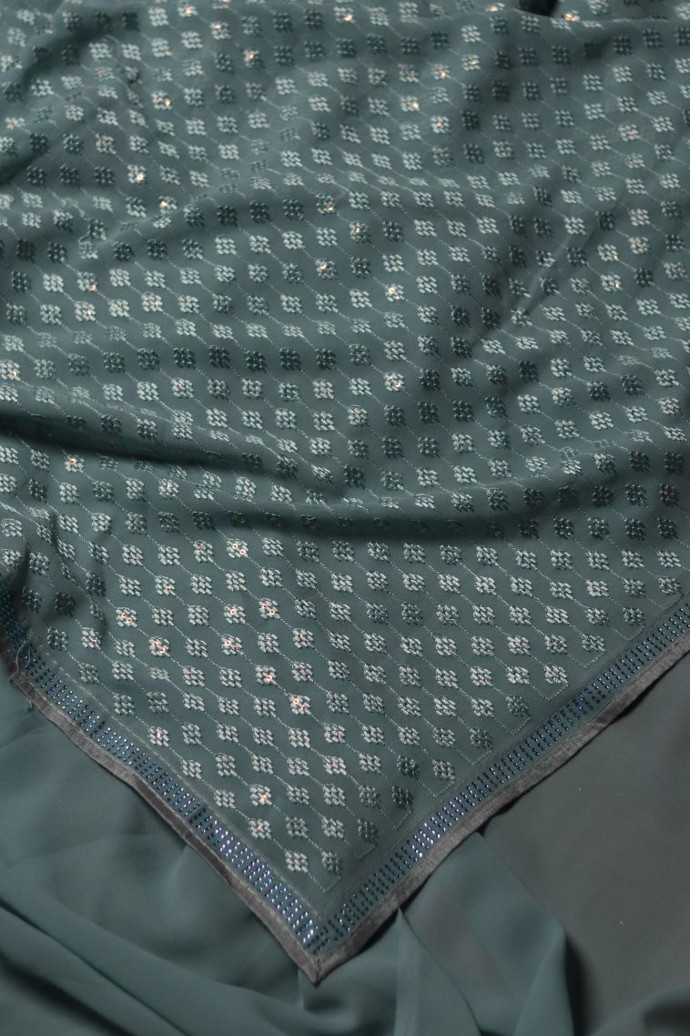Graceful Deep Peacock Blue Fancy Saree view 2