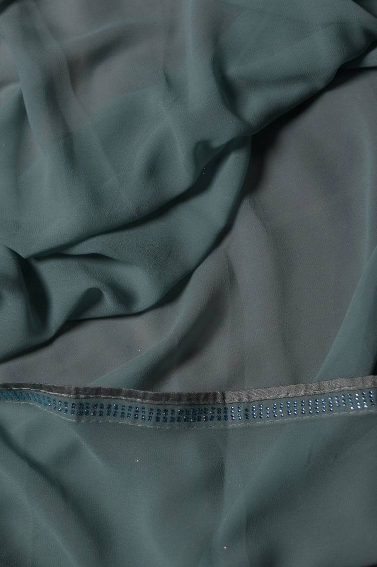 Graceful Deep Peacock Blue Fancy Saree view 3