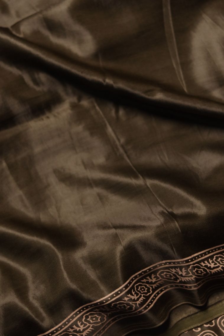 Festive Collection Modal Silk Saree with Rich Geometric and Copper Highlights view 3