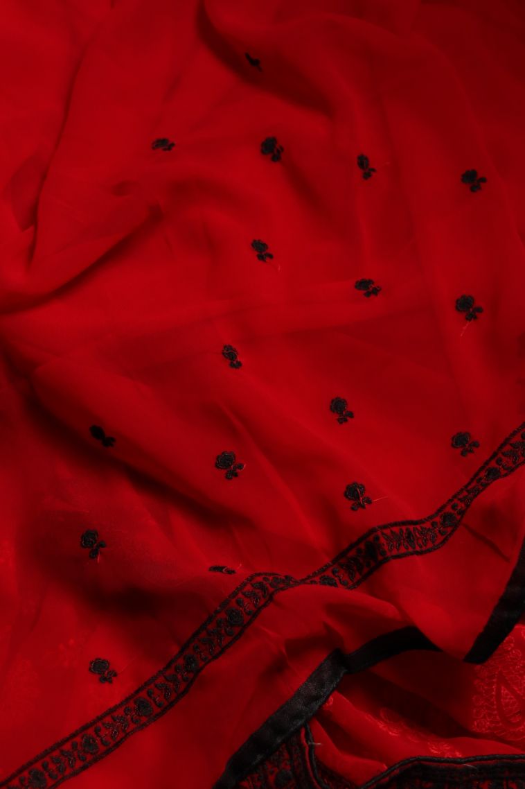 Party Wear Red Fancy Saree - Comfortable and Stylish view 3