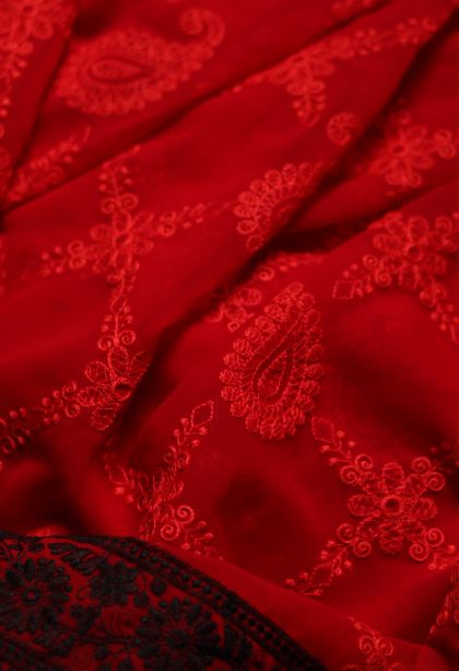 Party Wear Red Fancy Saree - Comfortable and Stylish