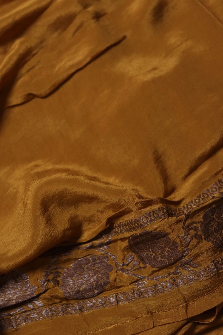 Elegant Wear Dark Mustard Yellow Banarasi Saree - Comfortable and Stylish view 3