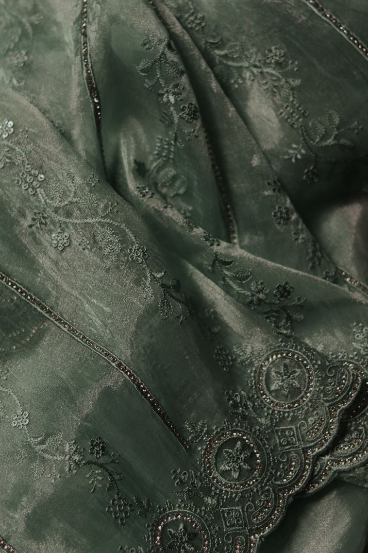 Fancy Saree with Stripes and Floral Motifs - Timeless Style view 1