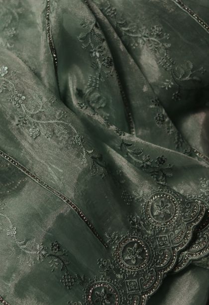 Fancy Saree with Stripes and Floral Motifs - Timeless Style