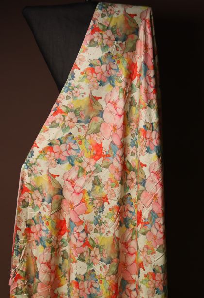 Classic Printed Modal Silk Saree Featuring Floral Work
