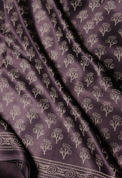 Classic Modal Silk Saree in Dark Brown