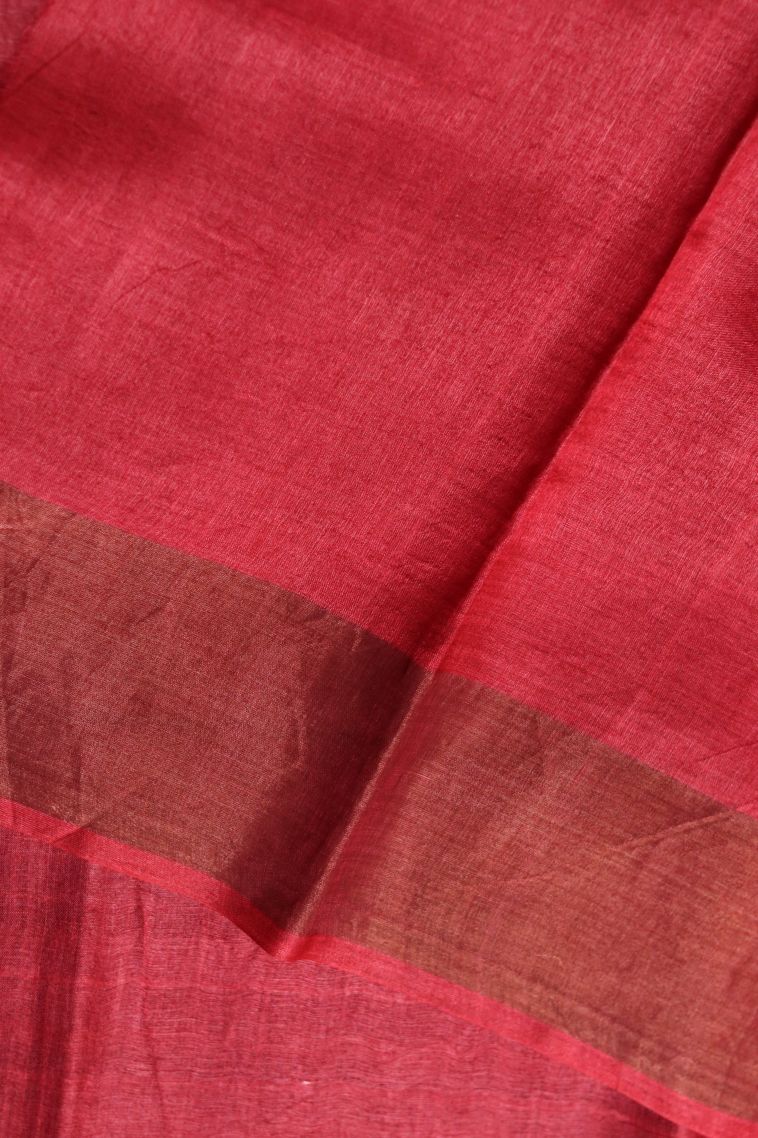 Elegant Tusser Silk Saree with Abstract Motif Border - Perfect for Festive view 2