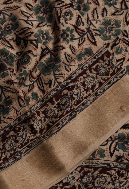 Elegant Mustard Yellow Chanderi Saree with Subtle Floral Detailing