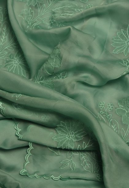 Festive Wear Teal Organza Saree - Comfortable and Stylish