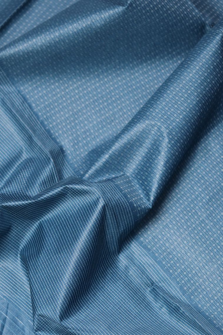 Festive Wear Tusser Silk Saree in Blue with Woven Accents view 1