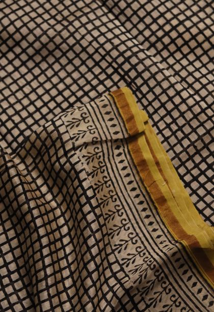 Festive Wear Chanderi Saree in Pastel Yellow with Printed Accents