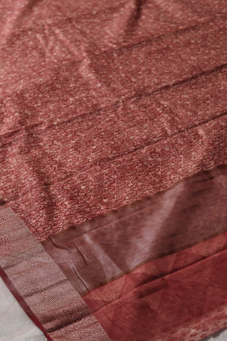 Classic Chanderi Saree in Rose view 2