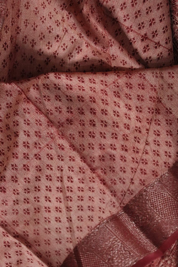 Classic Chanderi Saree in Rose view 3